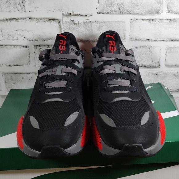 Puma RS-X Black Red Splatter Grey Gray RSX 385754 01 Men’s Shoes Size 9.5 - Picture 3 of 8